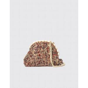 NEW MARIA LA ROSA women's tepo tricot mini game clutch bag in red